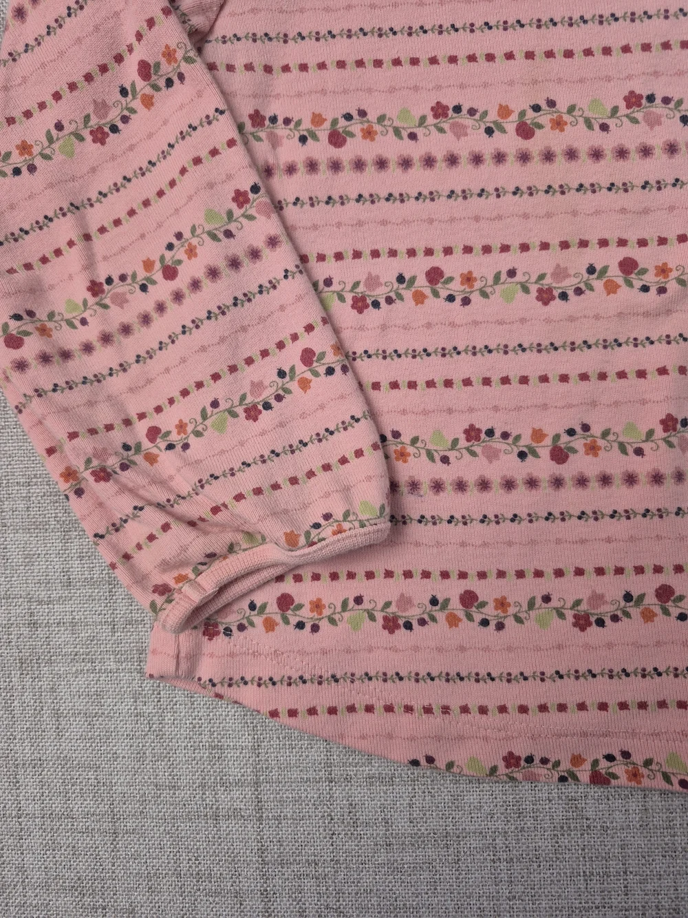 Vintage 2002 Carter's Pink Floral Stripe Long-Sleeve Girls 3T